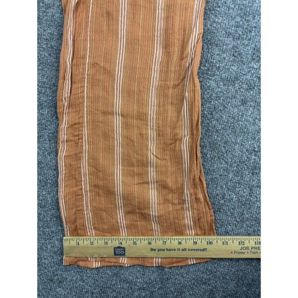 Billabong Pants Womens M Rust Orange Striped Smocked High Waist Wide Leg Boho - Picture 5 of 10